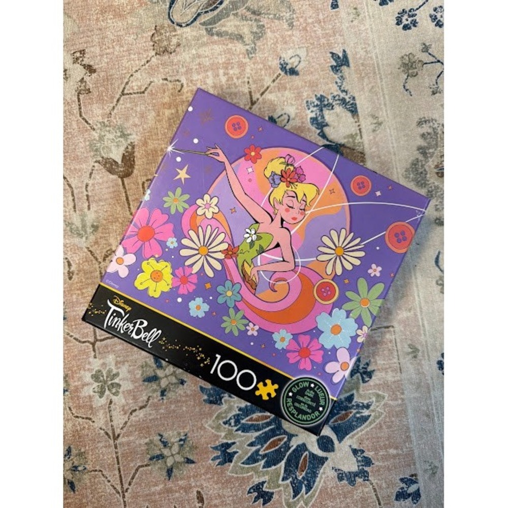 Fairycore Retro Disney Tinker Bell Puzzle 100pc Purple Glow In The Dark Ceaco